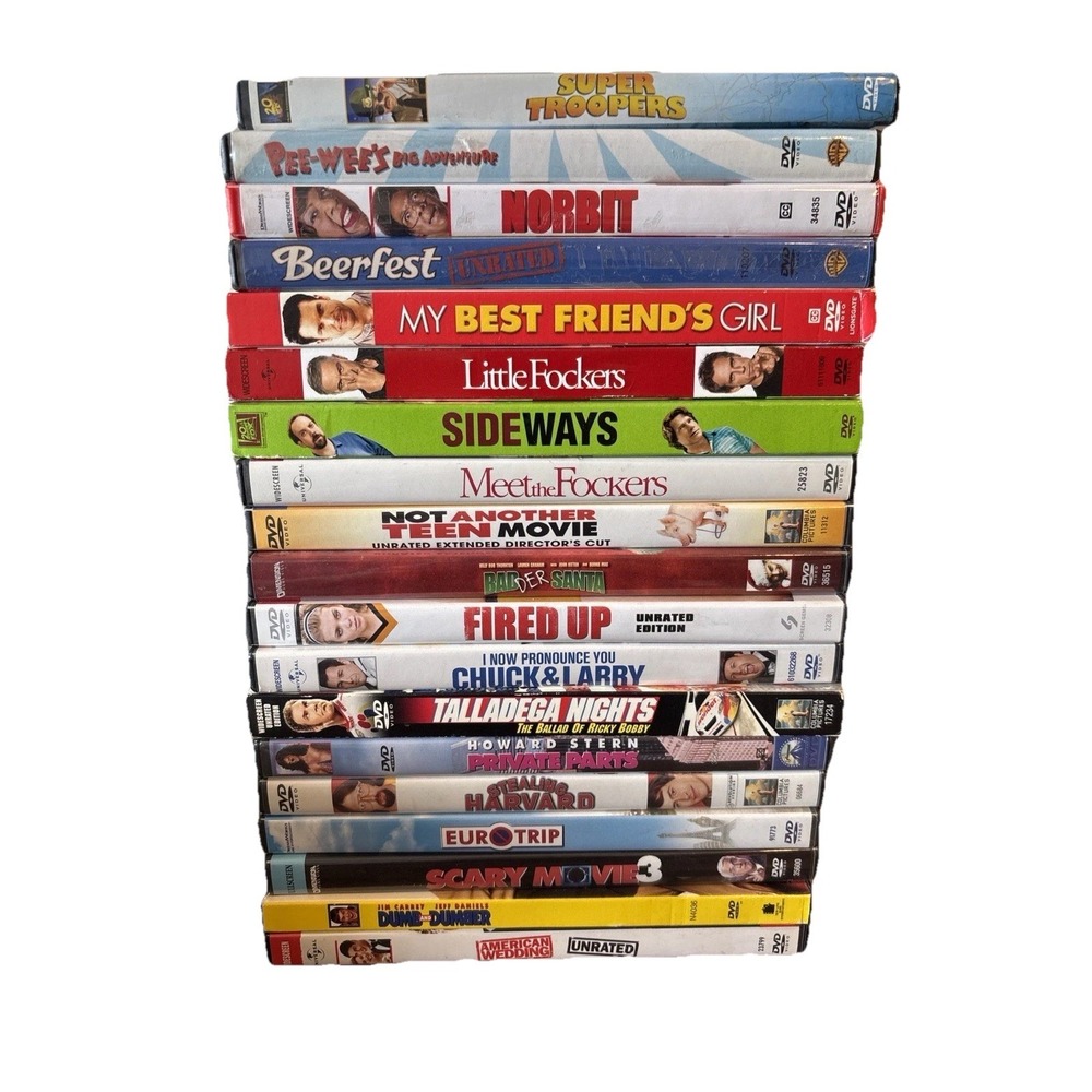 Lot of 19 Comedy‎ DVDs – Dumb & Dumber, Scary Movie 3, Talladega Nights